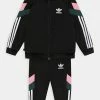 Adidas Originals TRACKSUIT UNISEX SET - Training Jacket - Black/mineral Green/bliss Pink/black/mineral Green/bliss Pink