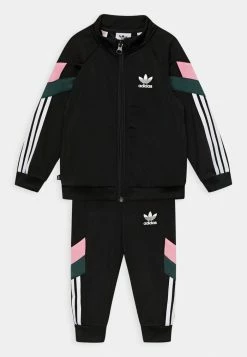 Adidas Originals TRACKSUIT UNISEX SET - Training Jacket - Black/mineral Green/bliss Pink/black/mineral Green/bliss Pink