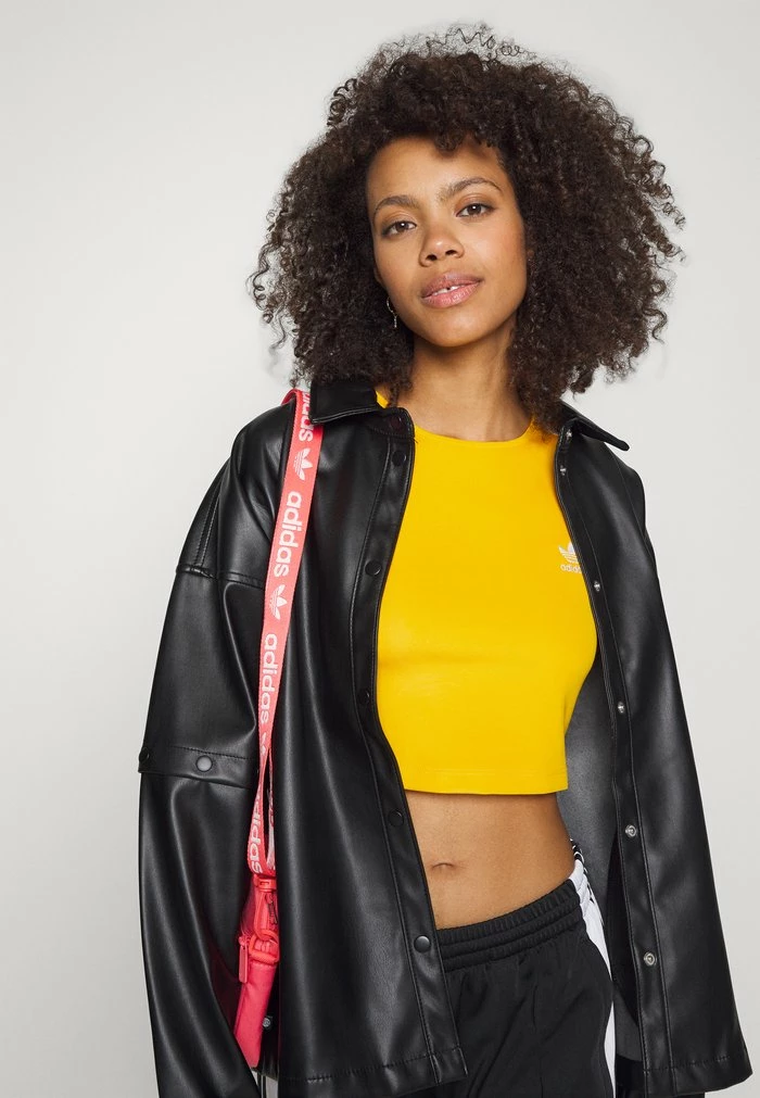 Adidas Originals CROPPED TEE - Print T-shirt - Collegiate Gold 4 Adidas Originals CROPPED TEE - Print T-shirt - Collegiate Gold - Image 4