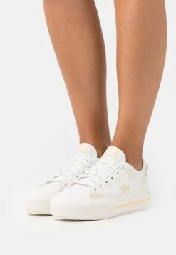 Adidas Originals NIZZA PLATFORM - Trainers - Cloud White/orange Tint/easy Yellow