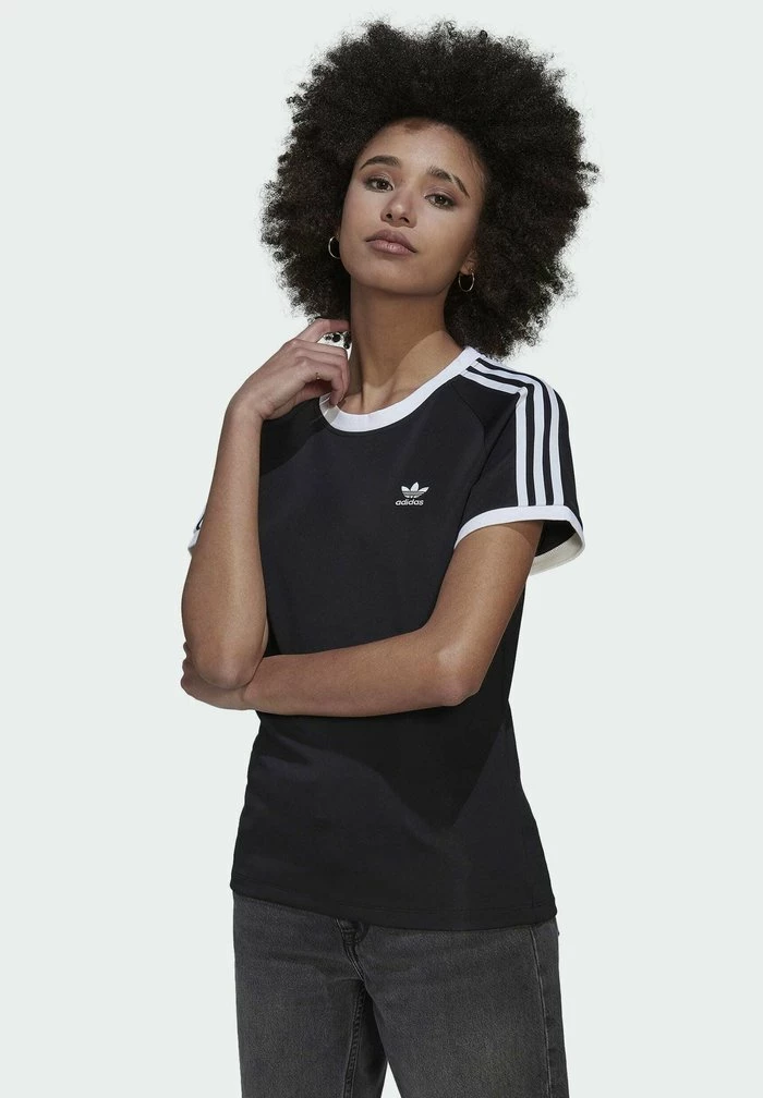 Adidas Originals ADICOLOR CLASSICS SLIM 3-STRIPES - Sports T-shirt - Black 1 Adidas Originals ADICOLOR CLASSICS SLIM 3-STRIPES - Sports T-shirt - Black