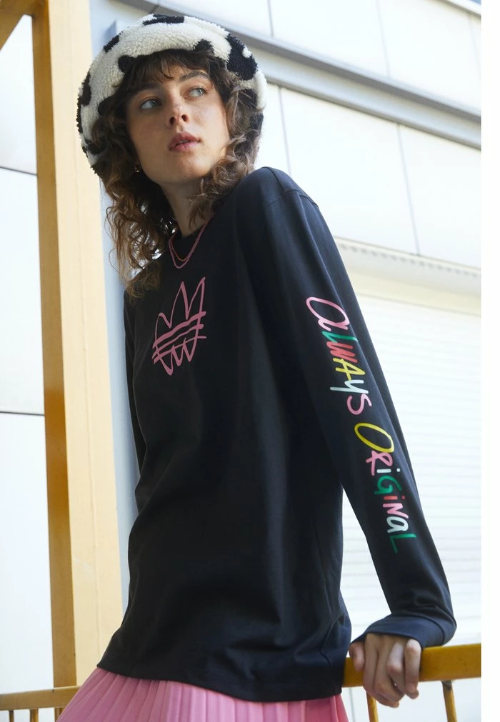 Adidas Originals GRAPHIC TEE - Long Sleeved Top - Black 1 Adidas Originals GRAPHIC TEE - Long Sleeved Top - Black