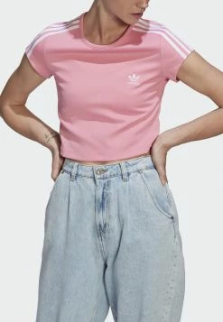 Adidas Originals CROPPED TEE - Print T-shirt - Pink -Adidas Originals Shop 82adf17649d949c1979167ad3c8eab1c