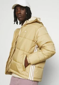 Adidas Originals PAD HOODED PUFF - Winter Jacket - Beige Tone -Adidas Originals Shop 83247fe17f6c4c9bb0c1cb26bb718f76