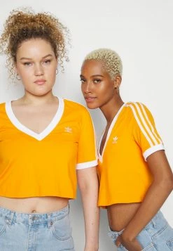 Adidas Originals CROPPED TEE - Print T-shirt - Bright Orange -Adidas Originals Shop 85a261fa954b449582a07a0deb688bca