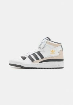 Adidas Originals FORUM MID UNISEX - Trainers - Footwear White/grey Five/gold Metallic