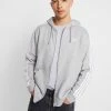 Adidas Originals STRIPES UNISEX - Zip-up Sweatshirt - Medium Grey Heather