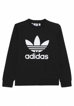 Adidas Originals TREFOIL CREW - Sweatshirt - Black/white -Adidas Originals Shop 8d5f06ec548348739194bee39b58a378