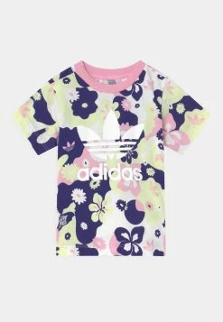 Adidas Originals TEE - Print T-shirt - White/true Pink/almost Lime/legacy Indigo