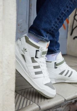 Adidas Originals FORUM MID UNISEX - High-top Trainers - Offwhite/footwear White/orbit Green -Adidas Originals Shop 9754669458944de9ab859f74067b8bf4