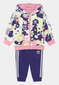 Adidas Originals HOODIE SET - Tracksuit - White/true Pink/almost Lime/legacy Indigo