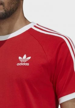 Adidas Originals STRIPES TEE UNISEX - Print T-shirt - Red -Adidas Originals Shop 9c04e966495b447fae8b782a4f27a00f