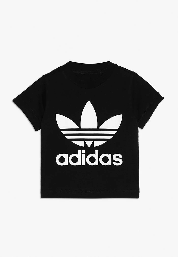 Adidas Originals TREFOIL TEE UNISEX - Print T-shirt - Black/white 1 Adidas Originals TREFOIL TEE UNISEX - Print T-shirt - Black/white