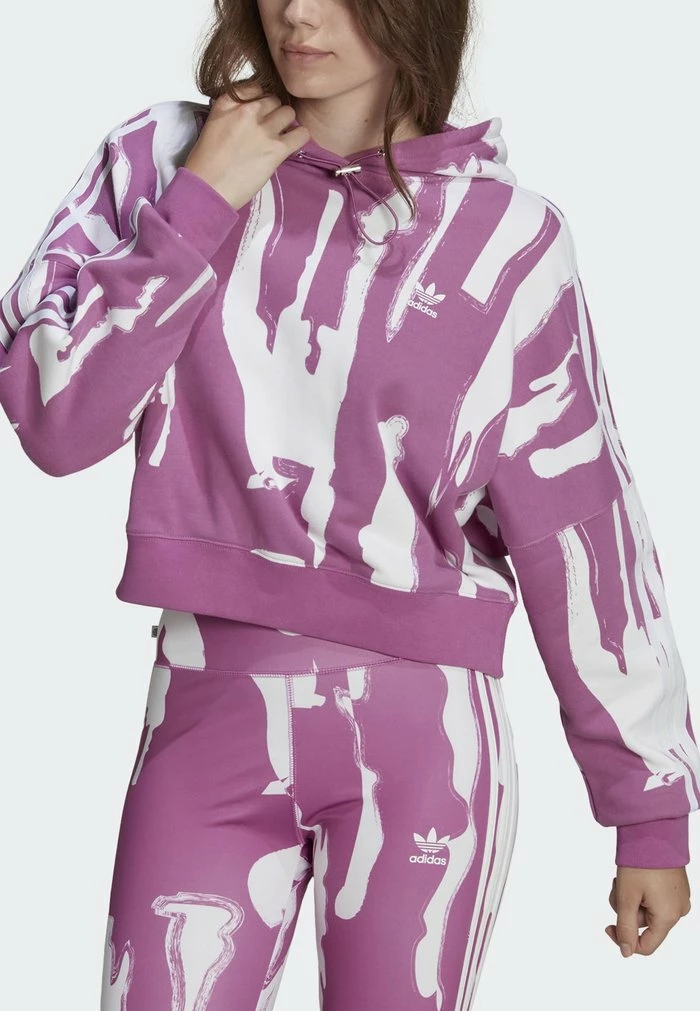 Adidas Originals THEBE MAGUGU CROPPED HOODY - Hoodie - Purple 4 Adidas Originals THEBE MAGUGU CROPPED HOODY - Hoodie - Purple - Image 4