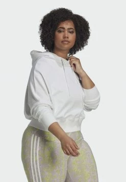 Adidas Originals CROPPED (PLUS SIZE) - Hoodie - White -Adidas Originals Shop a364bf7728bd4cf8aaad69d6419dc7ba