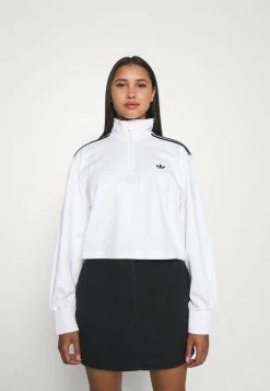 Adidas Originals CROPPED HALFZIP - Sweatshirt - White