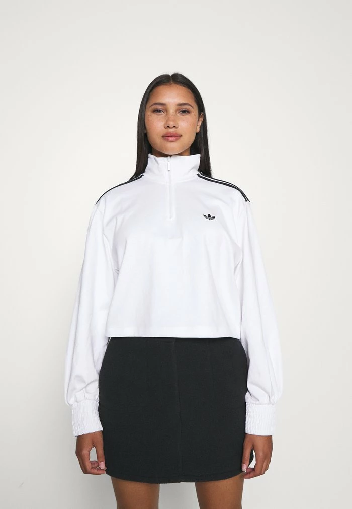 Adidas Originals CROPPED HALFZIP - Sweatshirt - White 1 Adidas Originals CROPPED HALFZIP - Sweatshirt - White