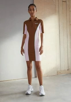 Adidas Originals DRESS - Jersey Dress - Wild Brown/clear Pink