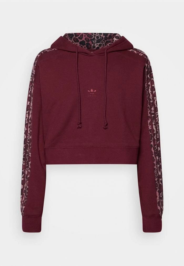 Adidas Originals LEOPARD CROPPED HOODY - Hoodie - Maroon/multicolor 5 Adidas Originals LEOPARD CROPPED HOODY - Hoodie - Maroon/multicolor - Image 5