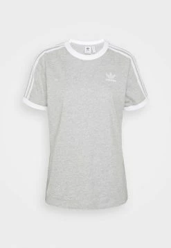 Adidas Originals 3 STRIPES TEE - Print T-shirt - Medium Grey Heather -Adidas Originals Shop b1c47dddad6241888d587faf499cadaf