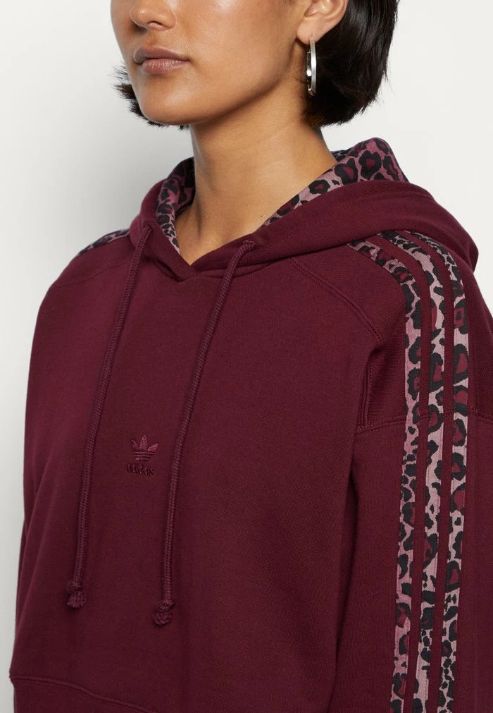 Adidas Originals LEOPARD CROPPED HOODY - Hoodie - Maroon/multicolor 6 Adidas Originals LEOPARD CROPPED HOODY - Hoodie - Maroon/multicolor - Image 6