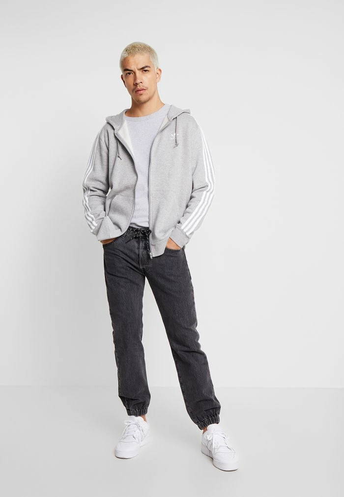 Adidas Originals STRIPES UNISEX - Zip-up Sweatshirt - Medium Grey Heather 2 Adidas Originals STRIPES UNISEX - Zip-up Sweatshirt - Medium Grey Heather - Image 2