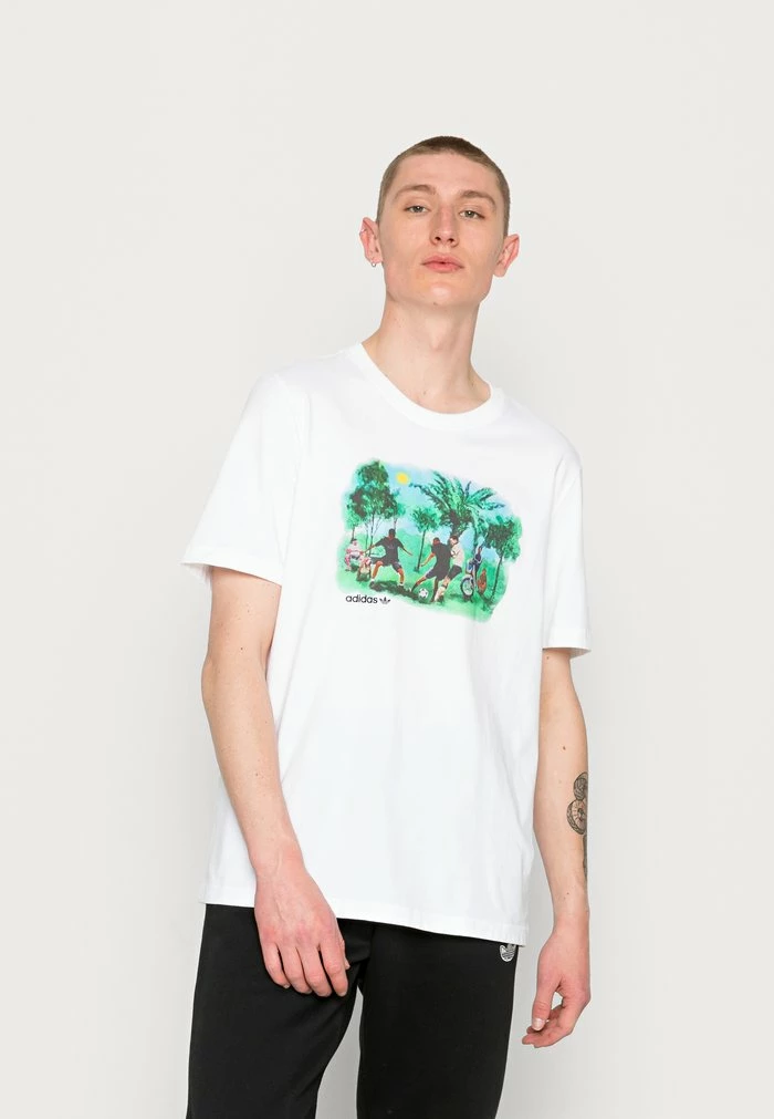 Adidas Originals SUMMER - Print T-shirt - White 1 Adidas Originals SUMMER - Print T-shirt - White