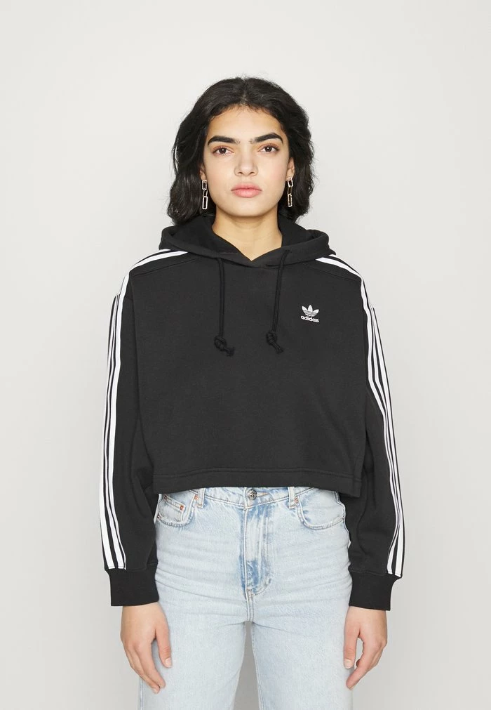 Adidas Originals ADICOLOR CLASSICS CROP - Hoodie - Black 1 Adidas Originals ADICOLOR CLASSICS CROP - Hoodie - Black