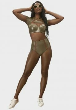 Adidas Originals IVY PARK HIGH-WAIST SWIM BOTTOM - Bikini Bottoms - Green