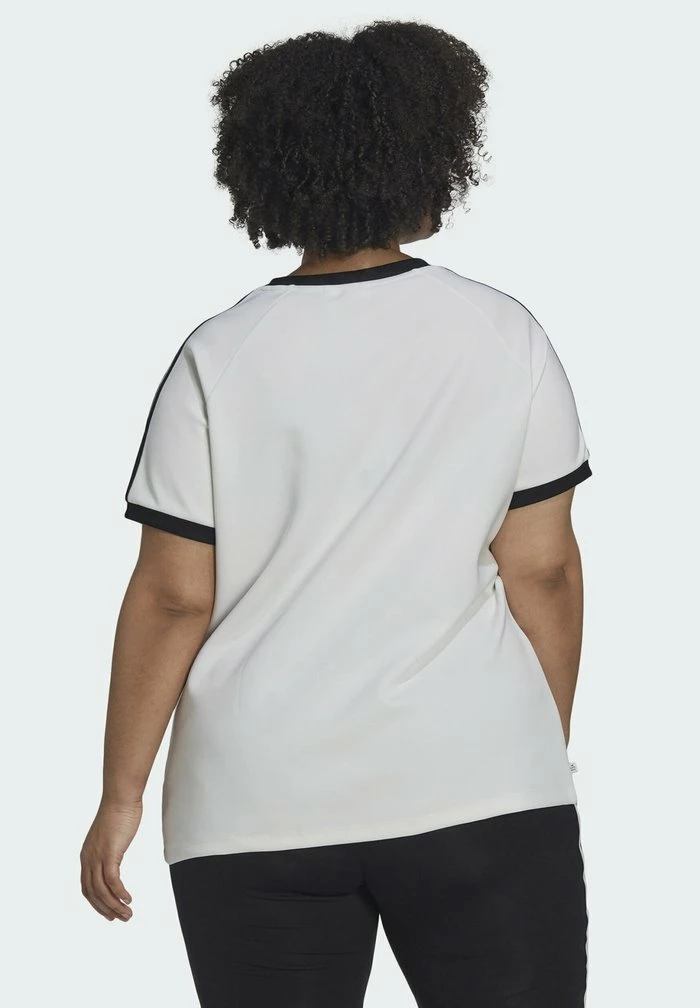 Adidas Originals CLASSICS SLIM 3-STRIPES PLUS SIZE - Print T-shirt - White 2 Adidas Originals CLASSICS SLIM 3-STRIPES PLUS SIZE - Print T-shirt - White - Image 2