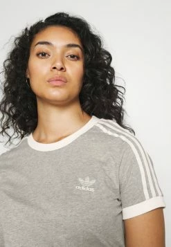 Adidas Originals 3 STRIPES TEE - Print T-shirt - Medium Grey Heather -Adidas Originals Shop c5dad44b92494336ba7846f32757dd64