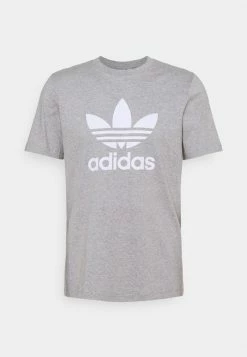 Adidas Originals TREFOIL UNISEX - Print T-shirt - Medium Grey Heather/white -Adidas Originals Shop c7c32059ea7d40ada3211146ba538993