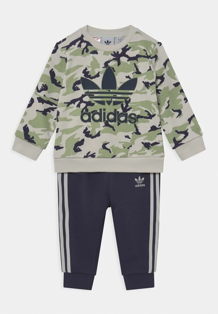 Adidas Originals CREW SET UNISEX - Tracksuit - Orbit Grey/magic Lime/shadow Navy 1 Adidas Originals CREW SET UNISEX - Tracksuit - Orbit Grey/magic Lime/shadow Navy