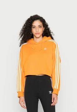 Adidas Originals ADICOLOR CLASSICS CROP - Hoodie - Bright Orange
