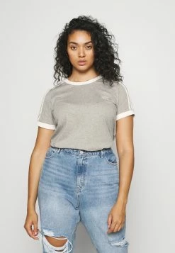 Adidas Originals 3 STRIPES TEE - Print T-shirt - Medium Grey Heather