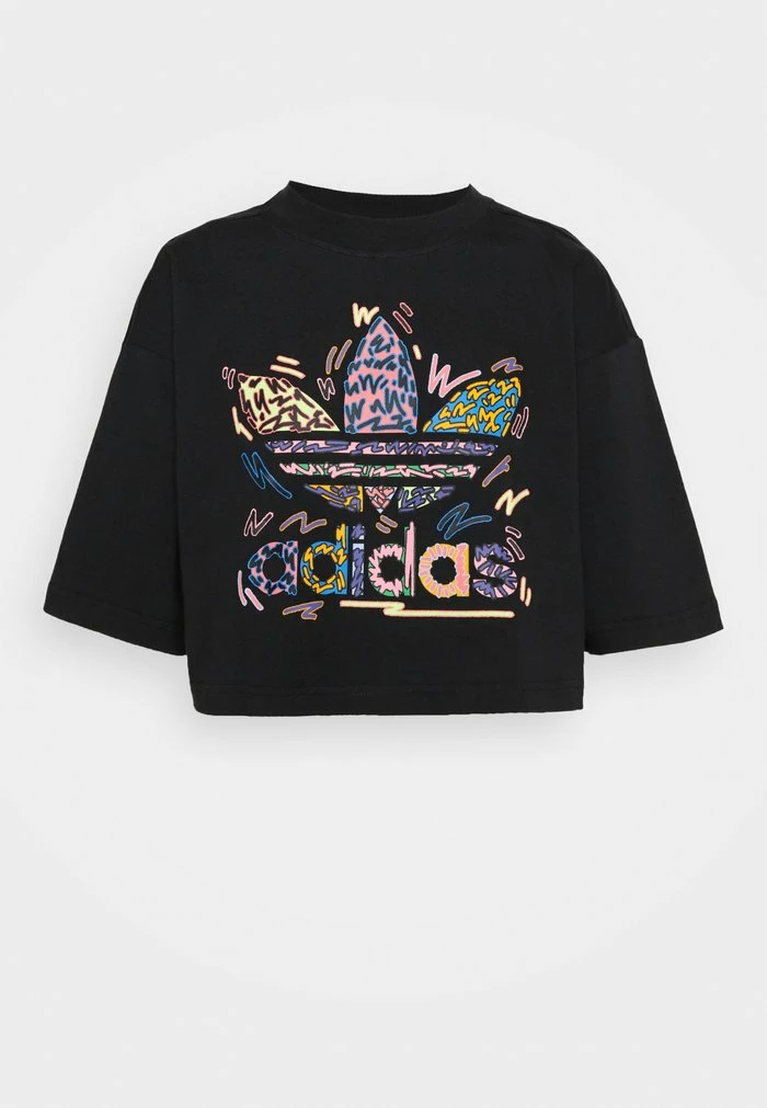 Adidas Originals LOVEUNI CROP - Print T-shirt - Black/multicolor 7 Adidas Originals LOVEUNI CROP - Print T-shirt - Black/multicolor - Image 7