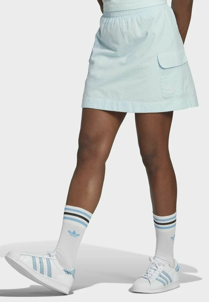 Adidas Originals CLASSICS POPLIN - A-line Skirt - Blue 4 Adidas Originals CLASSICS POPLIN - A-line Skirt - Blue - Image 4
