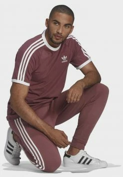 Adidas Originals STRIPES TEE UNISEX - Print T-shirt - Brown -Adidas Originals Shop d351a39374b048258ac947932b48bb59