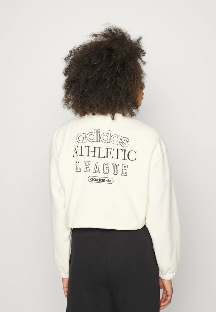 Adidas Originals CROPPED - Fleece Jumper - White 5 Adidas Originals CROPPED - Fleece Jumper - White - Image 5