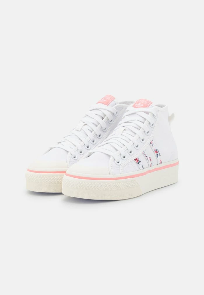 Adidas Originals NIZZA PLATFORM MID - High-top Trainers - Footwear White/glory Pink/off White 3 Adidas Originals NIZZA PLATFORM MID - High-top Trainers - Footwear White/glory Pink/off White - Image 3