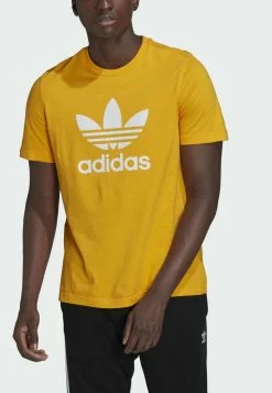 Adidas Originals TREFOIL UNISEX - Print T-shirt - Yellow -Adidas Originals Shop dcb6e889dc59422280df45277e8c7e87