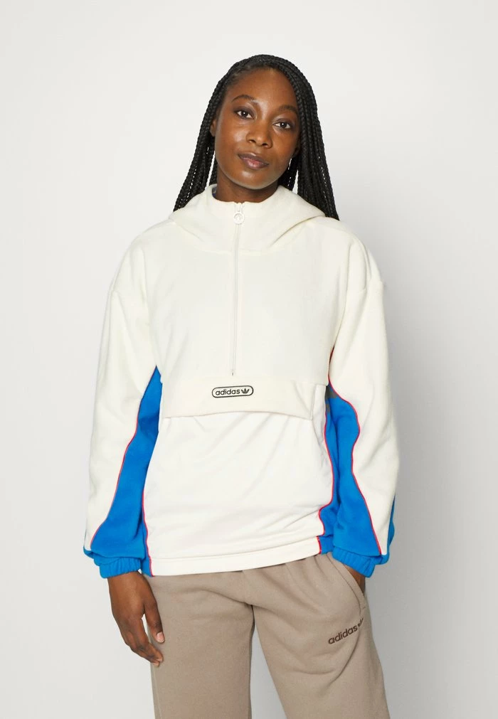 Adidas Originals HOODIE - Fleece Jumper - White/bluebird 3 Adidas Originals HOODIE - Fleece Jumper - White/bluebird - Image 3