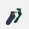 Adidas Originals MID ANKLE 3 PACK UNISEX - Socks - White/shadow Navy/collegiate Green