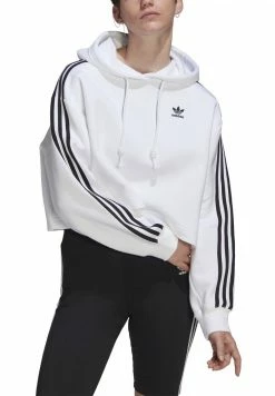 Adidas Originals ADICOLOR CLASSICS CROP - Hoodie - White -Adidas Originals Shop e75c37f70e7140348ed33f8ba81f6546