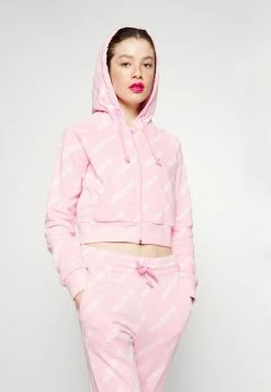 Adidas Originals CROPPED MONO - Zip-up Sweatshirt - True Pink
