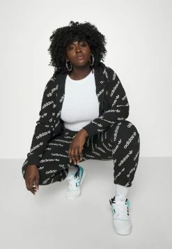 Adidas Originals CROPPED MONO - Zip-up Sweatshirt - Black -Adidas Originals Shop ef385b1a328b41cea23374782eb032e6