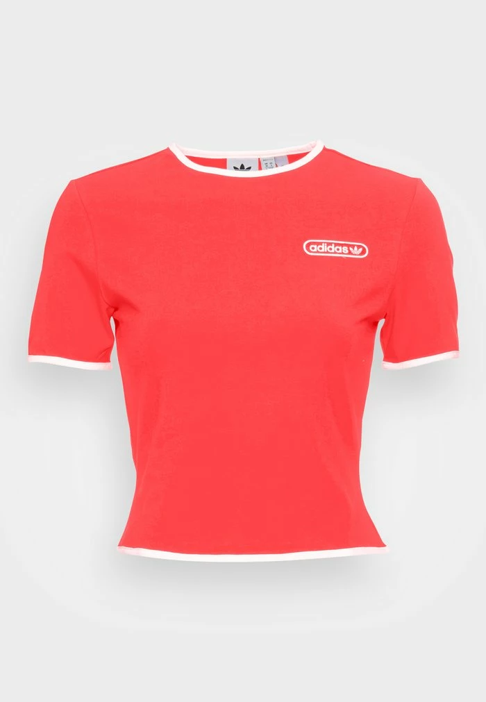 Adidas Originals CROP WITH BINDING DETAILS - Print T-shirt - Vivid Red 5 Adidas Originals CROP WITH BINDING DETAILS - Print T-shirt - Vivid Red - Image 5