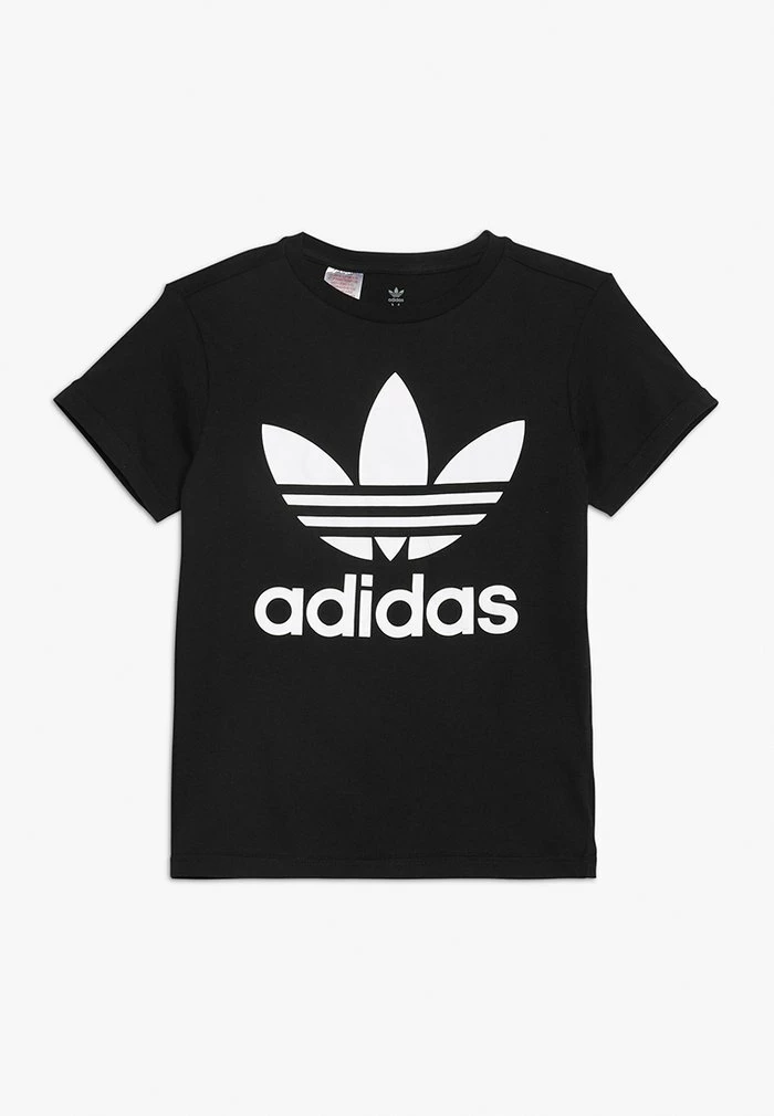 Adidas Originals TREFOIL TEE UNISEX - Print T-shirt - Black/white 1 Adidas Originals TREFOIL TEE UNISEX - Print T-shirt - Black/white