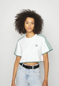 Adidas Originals CROPPED TEE - Print T-shirt - White/tech Emerald