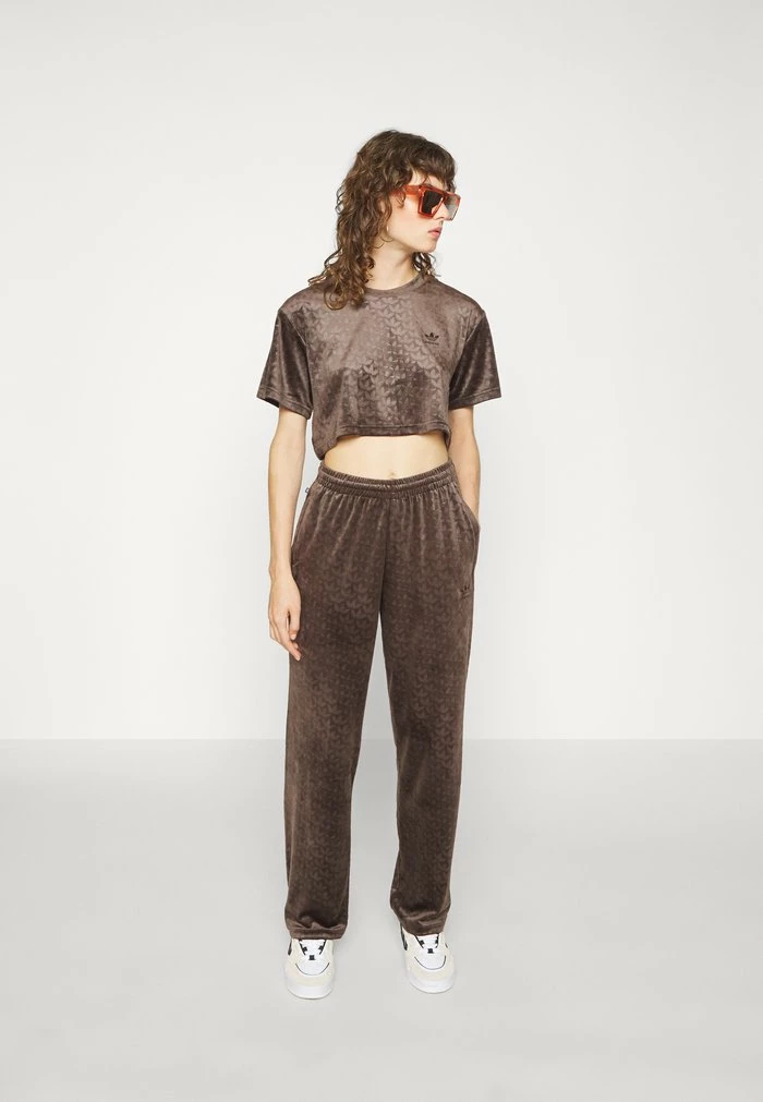 Adidas Originals CROPPED TEE - Basic T-shirt - Dark Brown 5 Adidas Originals CROPPED TEE - Basic T-shirt - Dark Brown - Image 5